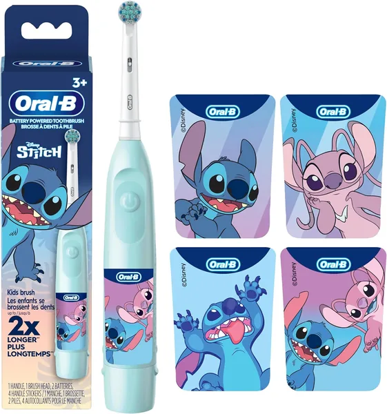 Oral-B Kid's Electric Battery Powered Toothbrush for Ages 3+, Extra Soft Bristles
