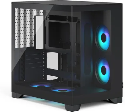 Fractal Design Pop 2 Vision Black RGB - Boîtier PC Gaming avec Vitre Panoramique - Double Chambre - 4 Ventilateurs RGB Inversés - ATX/E-