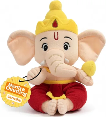 वंडरबडी डाइवाइन मंत्र चंतिंग बाल गानेशा, 10 प्री-लोडेड मंत्रों और आर्टिस के साथ संगीतमय नरम प्लुश टॉय, शिशुओं के लिए सर्वश्रेष्ठ उपहार