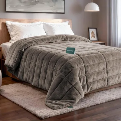 Edredón Dreamlab Afelpado | Colcha Polar Sherpa Suave | Cobertor de Invierno Transpirable y Cálido | Ropa de Cama Hipoalergénica