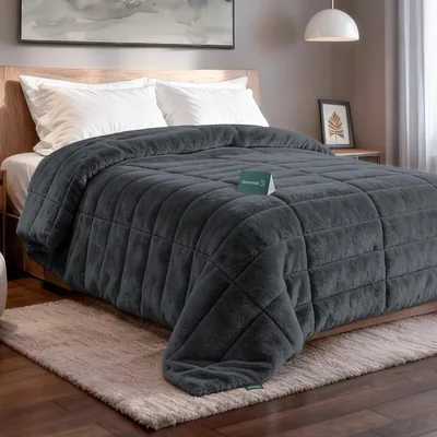 Edredón Dreamlab Afelpado | Colcha Polar Sherpa Suave | Cobertor de Invierno Transpirable y Cálido | Ropa de Cama Hipoalergénica