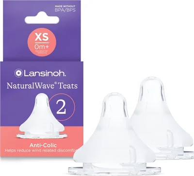 Lansinoh NaturalWave Anti-Colic Bottle Teats - 2 Pack Best Deal