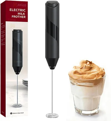Espumador de Leche Eléctrico MXHIGO, Batidor de Leche Mini con Acero Inoxidable