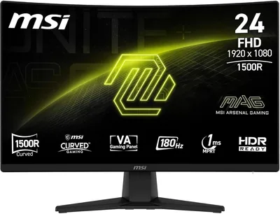 Écran incurvé de jeu MSI MAG 242CA 23.6" Full HD - 1500R VA, 1920 x 1080, 180 Hz, 1 ms, HDR prêt, HDMI 2.0b, DP 1.2a, sans bordure