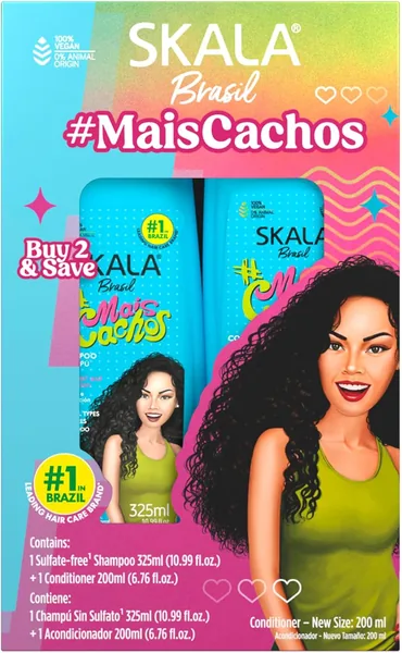 KIT SHAMPOO + CONDITIONER #MAISCACHOS 10.99 oz