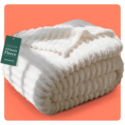Cobija Frazada Dreamlab Afelpada Flannel de Rayas Ultra Suave