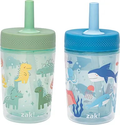 Zak Designs Capri Toddler Tumblers 2-Pack Sippy Cups, Leak-Proof Design