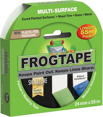 Frog Tape Green Multi Surface Painters Masking Tape, Indoor Painting and Decorating For Sharp Lines 