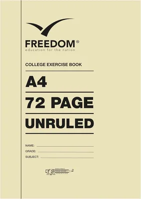 Freedom Stationery A4 72 Pages Unruled College Exercise Book Best Deal