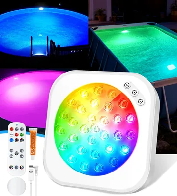 DeeprBlu 2026 Luces de Piscina LED Actualizadas con Control Remoto, Luces Submersibles Magnéticas para Piscina con 9 Modos de Iluminación, Recargables