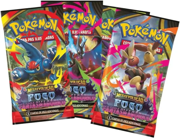 Pok mon TCG Blister Unit rio ME02 Fogo Fantasmag rico 6 Cartas