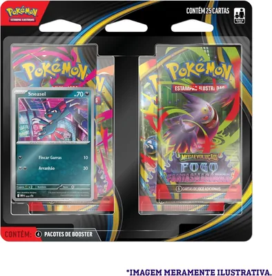Pokémon TCG, Blister Quadruplo Sneasel ME02 Fogo Fantasmagórico - Melhor Preço