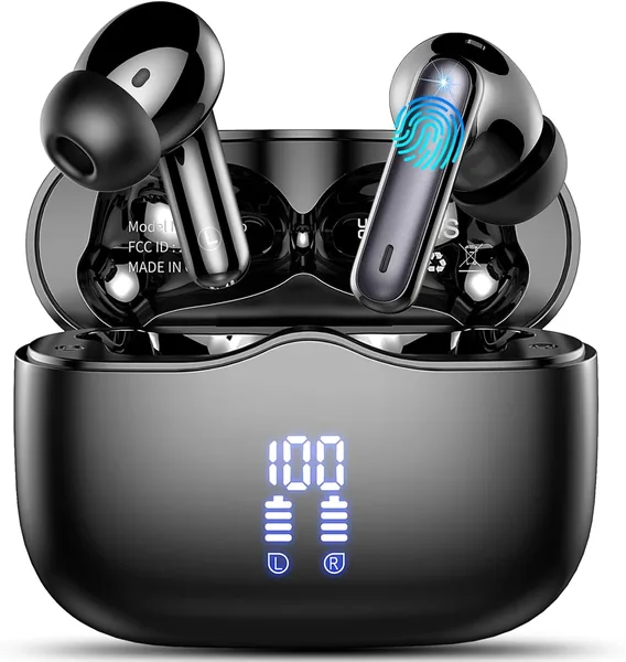 2026 New Bluetooth Ear Buds 5.4 Mini HiFi Stereo with 4 ENC Noise Cancelling Mics Wireless Headphones