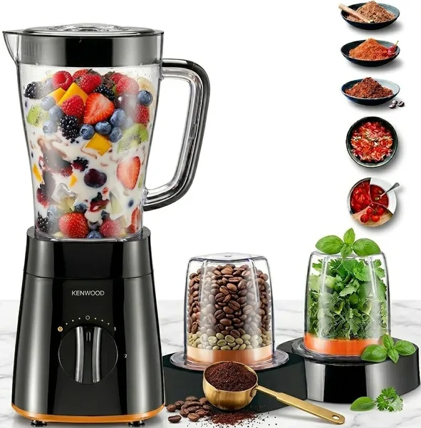 KENWOOD BLP19 500W Smoothie Blender 1.5L with Grinder Mill & Chopper Mill - Ice Crush Function
