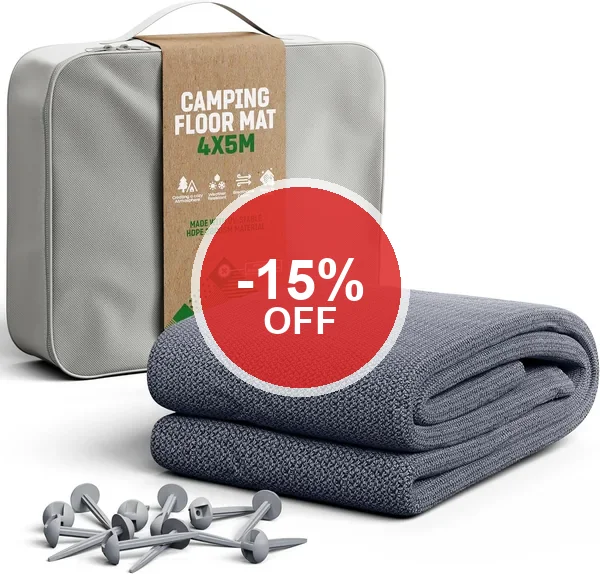 Rug Campamento GardenGloss Resistente al Agua - Alfombra para Tienda con 12 Clavos y Bolsa de Transporte, 15% de Descuento