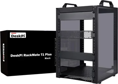 GeeekPi DeskPi RackMate T1 Plus: 8U 10 Zoll Server-Gehäuse, 260 mm tiefes Mini-Rack mit Ablage und Blindplatte für NAS, AV & Netzwerk