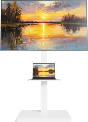 Leveling TV Stand - Height Adjustable & Wire Management