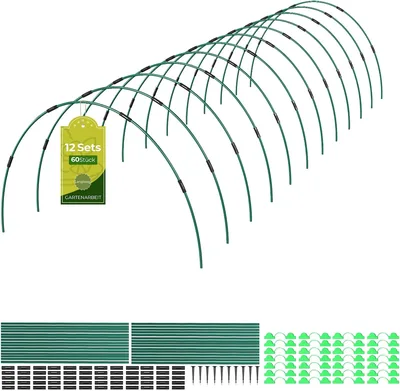 MQHUAYU 40st Planting Tunnel Arches 61 x 65 cm Folie Tunnel för Upprettad Omslag | 106 Delar, För Earlig Blommorutveckling, DIY Planter