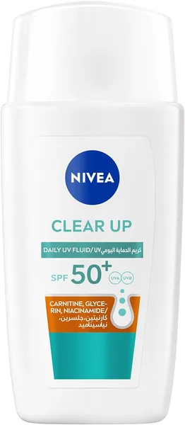 NIVEA Clear Up Daily UV Face Fluid SPF 50+, 32% Off