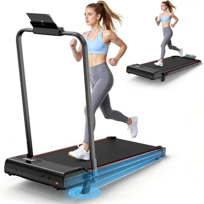 Tapis Roulant Elettrico Salvaspazio 7% 3 in 1 Pieghevole, Tappeto per Camminata con Inclinazione e Potenza 2.5 CV