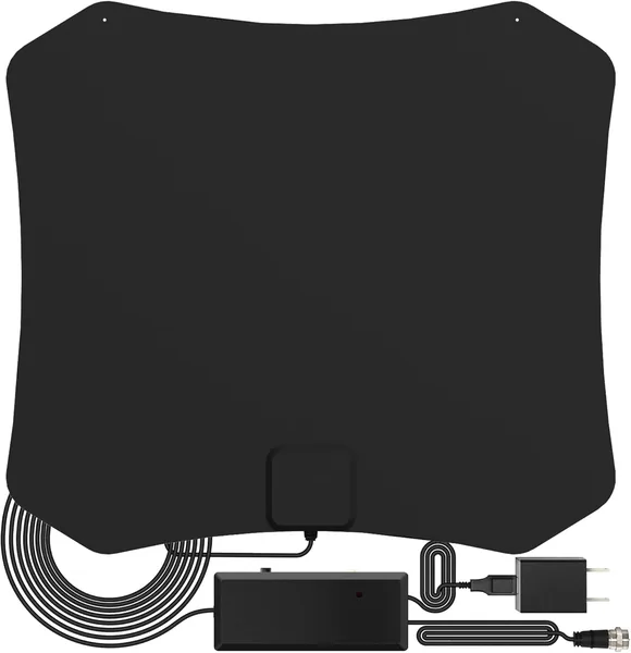 Antena de TV para Interiores con Amplificador, compatible 4K 8K 1080p HDTV para Smart TV - Recepción de Largo Alcance para Canales Locales con Cable coaxial de 16.4 pies
