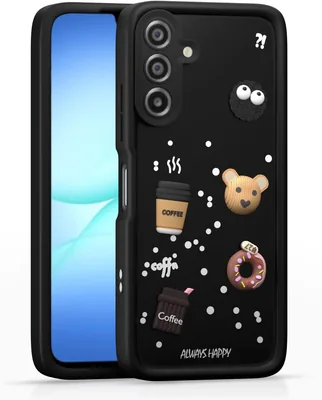 Samsung Galaxy M17 5G / A17 5G / F17 5G के लिए पिक्मी बैक कवर | 3D बर कार्टून कॉफ़ी छवि सिलिकॉन मज़ेदार और सुंदर