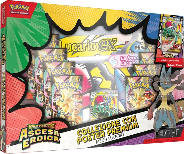 Pokémon: Mega Lucario Megaevoluzione Collezione Premium Poster (1 Carta Promozionale Ologramma + 1 Dettaglio)