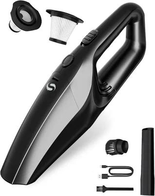 Servomaster Aspiradora de Mano, Aspiradora Cordless Recargable Potente con Filtro HEPA Lavable, Portátil Co