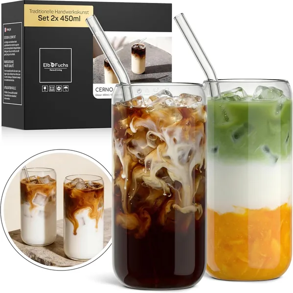ElbFuchs Latte Macchiato Glasses Set of 2 450 ml