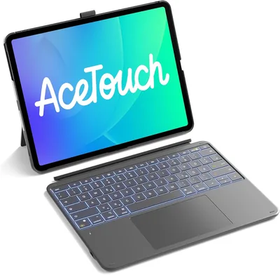 Inateck iPad Air 13 Tastaturhülle mit 6 Zoll Präzisionstouchpad | Für iPad Pro 12,9 Zoll, abnehmbar, vertikal/horizontal