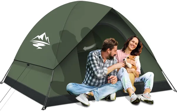 Ultraleichte Campingzelt 2-3 Personen - Winddichtes Domezelt für 3-4 Jahreszeiten mit abnehmbarem Außenzeltplanen