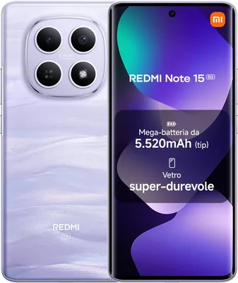 Xiaomi Redmi Note 15 5G - Smartphone 6GB+128GB, Viola Nebbioso, Resistente IP65 | Design Ultra-sottile, Fotocamera Super Rilevante da 108MP