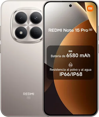 Xiaomi Redmi Note 15 Pro 5G Smartphone 8+512GB Titanio 200MP Cámara | Pantalla AMOLED 6.83" 1.5K, MediaTek Dimensity 7400-Ult
