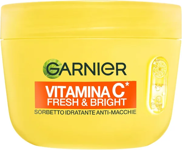 Garnier Vitamin C Fresh and Bright Sorbet Moisturizing Anti-Stain Cream with Fresh and Ultra Light Texture with Niacinamide and Vitamin C Vegan Formula 85ml
