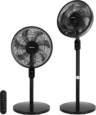 Ventilador de pie silencioso Aigostar, oscilación de 120°, 7 aspas, control remoto, pantalla táctil, temporizador de 12 horas, 3 velocidades, 3 modos, 2 en 1