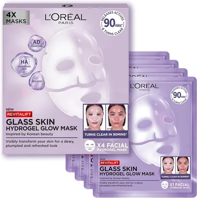 L'Oreal Paris Glass Skin Hydrogel Masks 4 Pcs