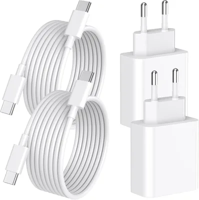 Chargeur iPhone 17 16, 4-Pack [Apple MFi Certifié] 20W USB C Chargeur Rapide et Câble 2M Adaptateur Alimentation Murale