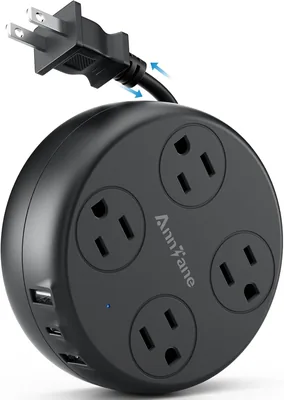 Adaptador AnnTane Japón con USB C - 4 Enchufes y 3 USB - Regleta Multicontacto - 33% Off