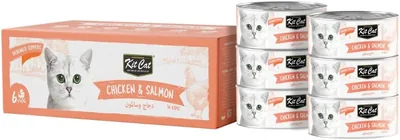 حزم Kit Cat اللحوم الخام متعددة 6x50غ: أفضل سعر - تشكيلات الدجاج والسلمون