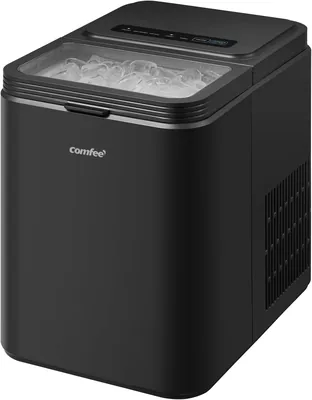 Comfee RCI12BL1EU(E) Hacedor de Hielo, 8 Cubos en 6 Minutos (12 kg/24h), Función de Auto-Limpieza, 2 Tallas, con Pala y Cesta