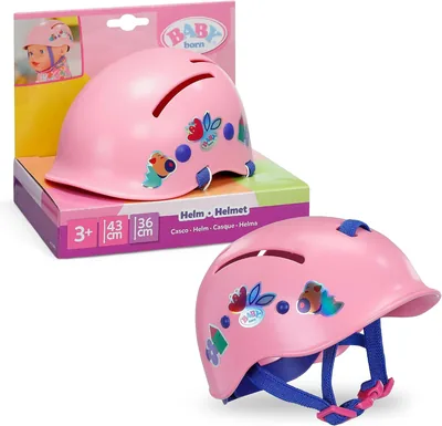 BABY born Helmen voor 36 & 43 cm poppen | Verstelbaar, kleurrijke motieven, accessoire voor poppen 36 & 43 cm