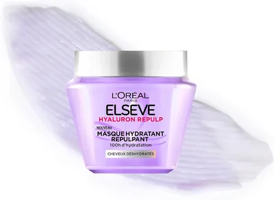 L'Oréal Paris - Masque Plumping Hydratant - 100h d'Hydratation - Tous les Types de Cheveux Déshydratés - Enrichi en Hyaluronique - 23% Off