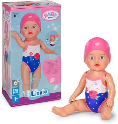 BABY born Zwemmen Lizzie 30 cm - Badpoppen, Batterijbetreven, Geschikt voor Water, voor Kinderen vanaf 1 Jaar (25% Korting)