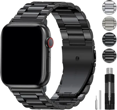 EPULY互換Apple Watchバンド ステンレススチール アジャスター付 49mm～38mm