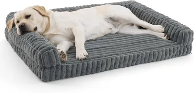 Bedsure Orthopedische hondenhut Large - 114x81x17.5cm Hondensofa met Memory Foam en Staande Rand, Waterdicht, Antislip, Wasbaar