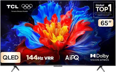 TV Inteligente TCL 65 polegadas QLED 4K P8K WiFi Bluetooth Google TV 144Hz HDR10+ Dolby Atmos Visão 65P8K