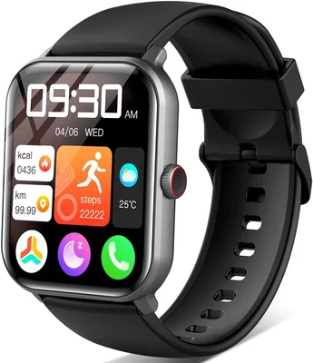 スマートウォッチ 2026年改良版 - iPhone/Android対応、Bluetooth通話、アクティビティトラッカー、防水、ブラック