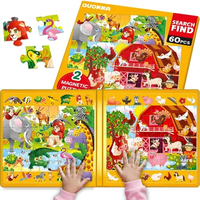 Magnetic Puzzles for Toddlers 2 Pack - 60 Pieces