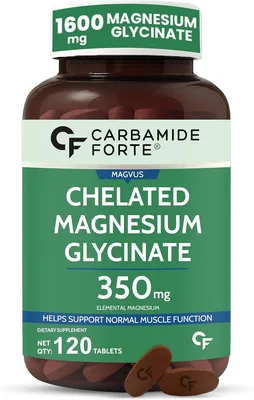 Carbamide Forte Chelated Magnesium Glycinate Supplement 1600mg | 350mg Elemental Magnesium Per Serving