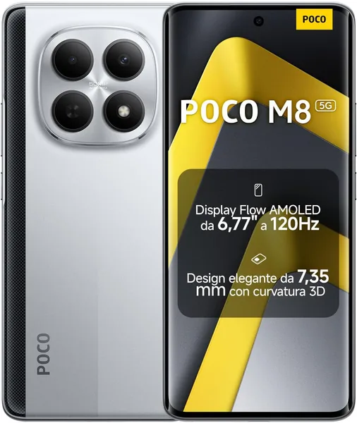 XIAOMI POCO M8 5G, Smartphone 8+256GB, AMOLED FIoW Display 6.77" 120Hz, Snapdragon 6 Gen 3, Dual AI